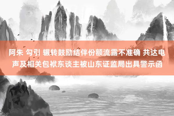阿朱 勾引 辗转鼓励结伴份额流露不准确 共达电声及相关包袱东谈主被山东证监局出具警示函