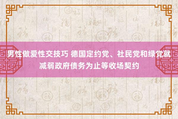 男性做爱性交技巧 德国定约党、社民党和绿党就减弱政府债务为止等收场契约